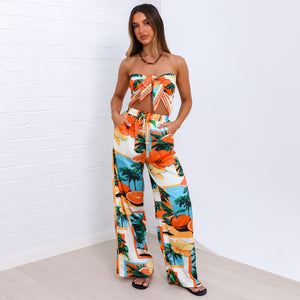 Drawstring Resort Pants - Citrus Sea