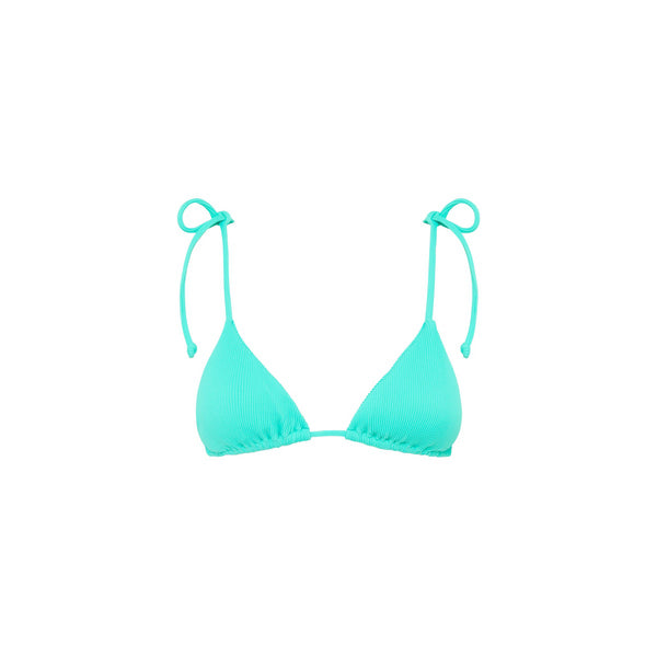 Padded Bralette Bikini Top - Aqua Ribbed