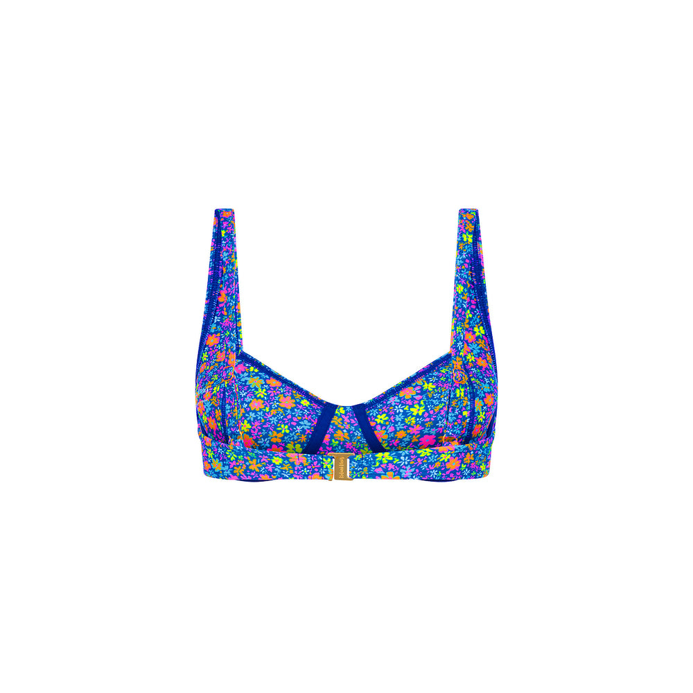 Underwire Bralette Bikini Top - Electric Bloom