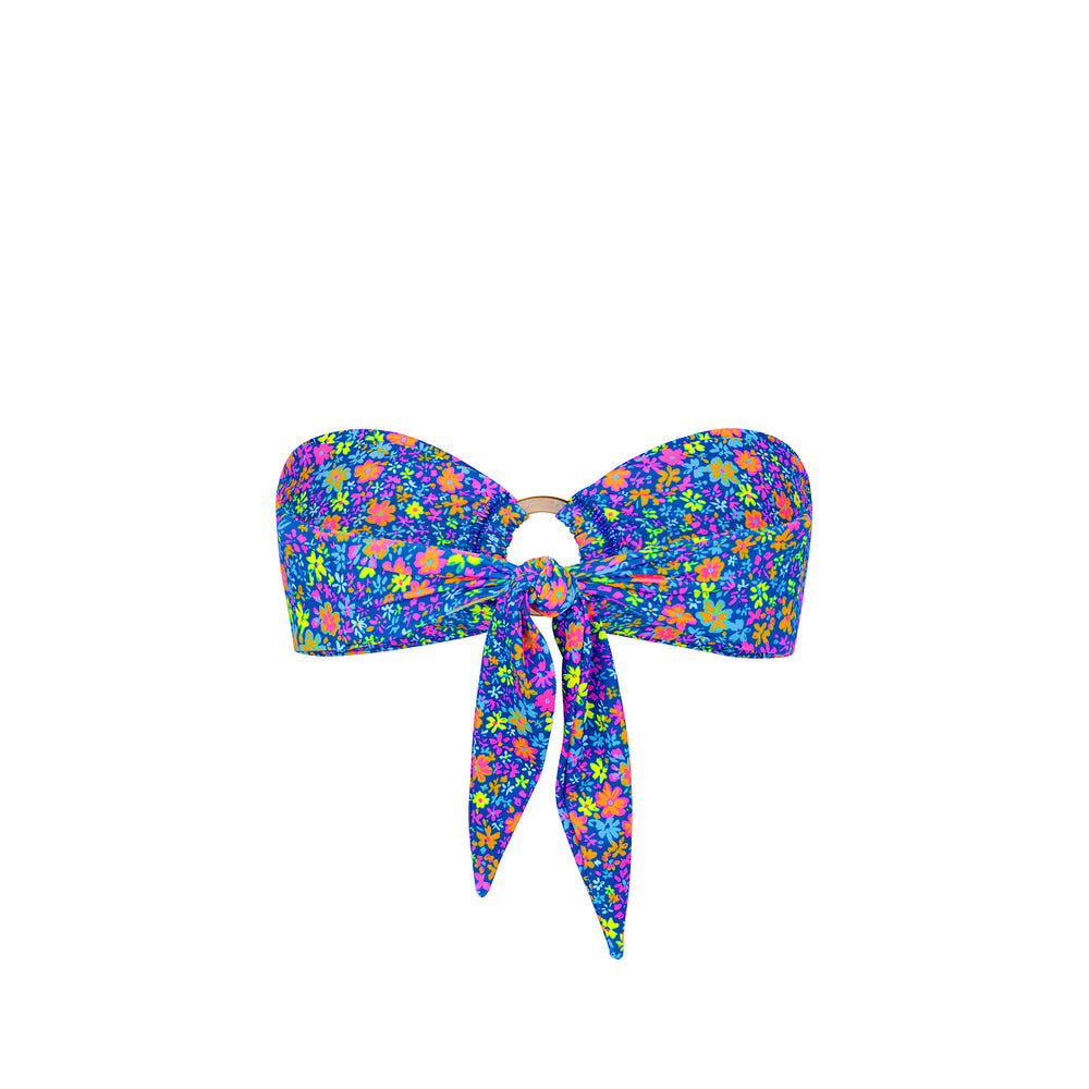 Strapless Bandeau Bikini Top - Electric Bloom