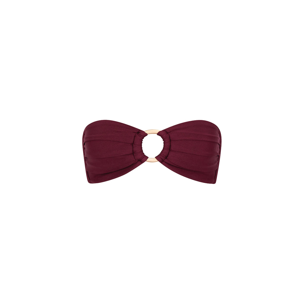 Strapless Bandeau Bikini Top - Sangria