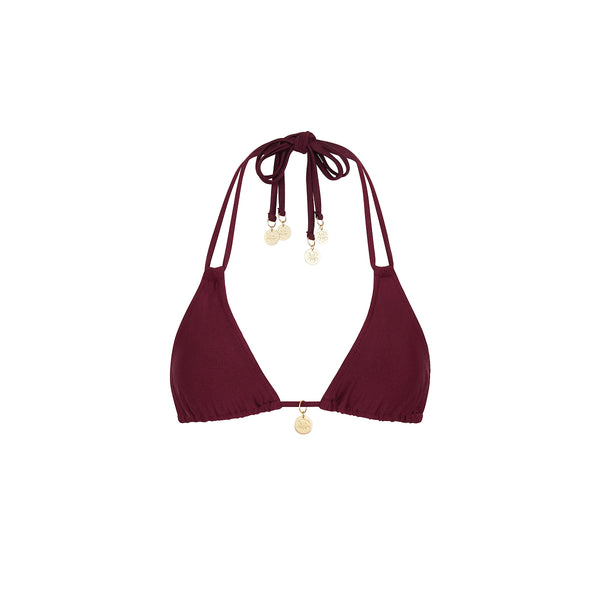 Halter Bralette Bikini Top - Sangria