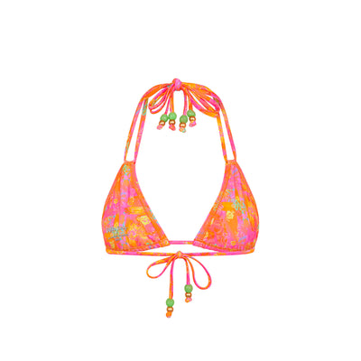 Halter Bralette Bikini Top - Vintage Paradise