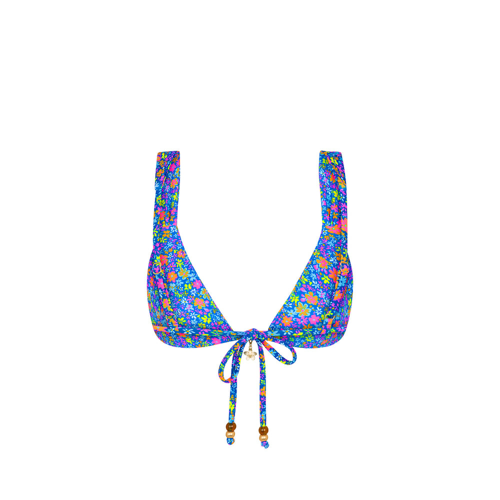 Slide Bralette Bikini Top - Electric Bloom