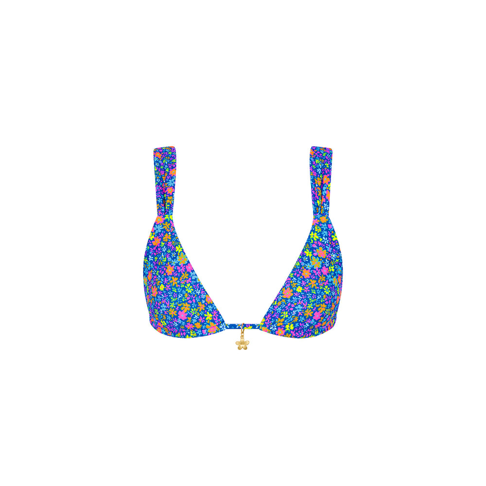 Slide Bralette Bikini Top - Electric Bloom