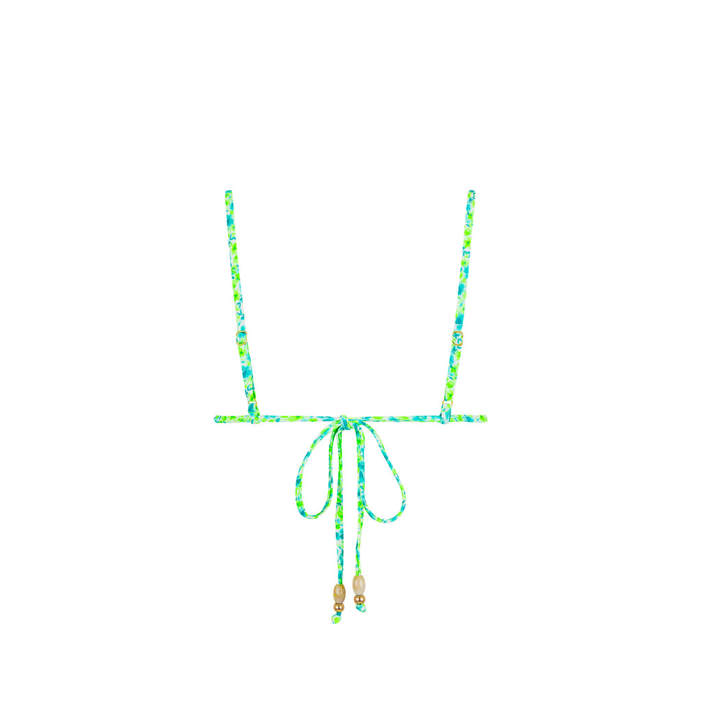 Ruched Bow Bralette Bikini Top - Apple Blossom