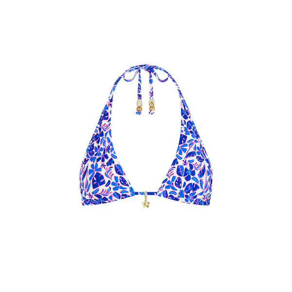 Bind Tie Halter Bikini Top - Ocean Colada