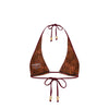 Bind Tie Halter Bikini Top - Wild Rose