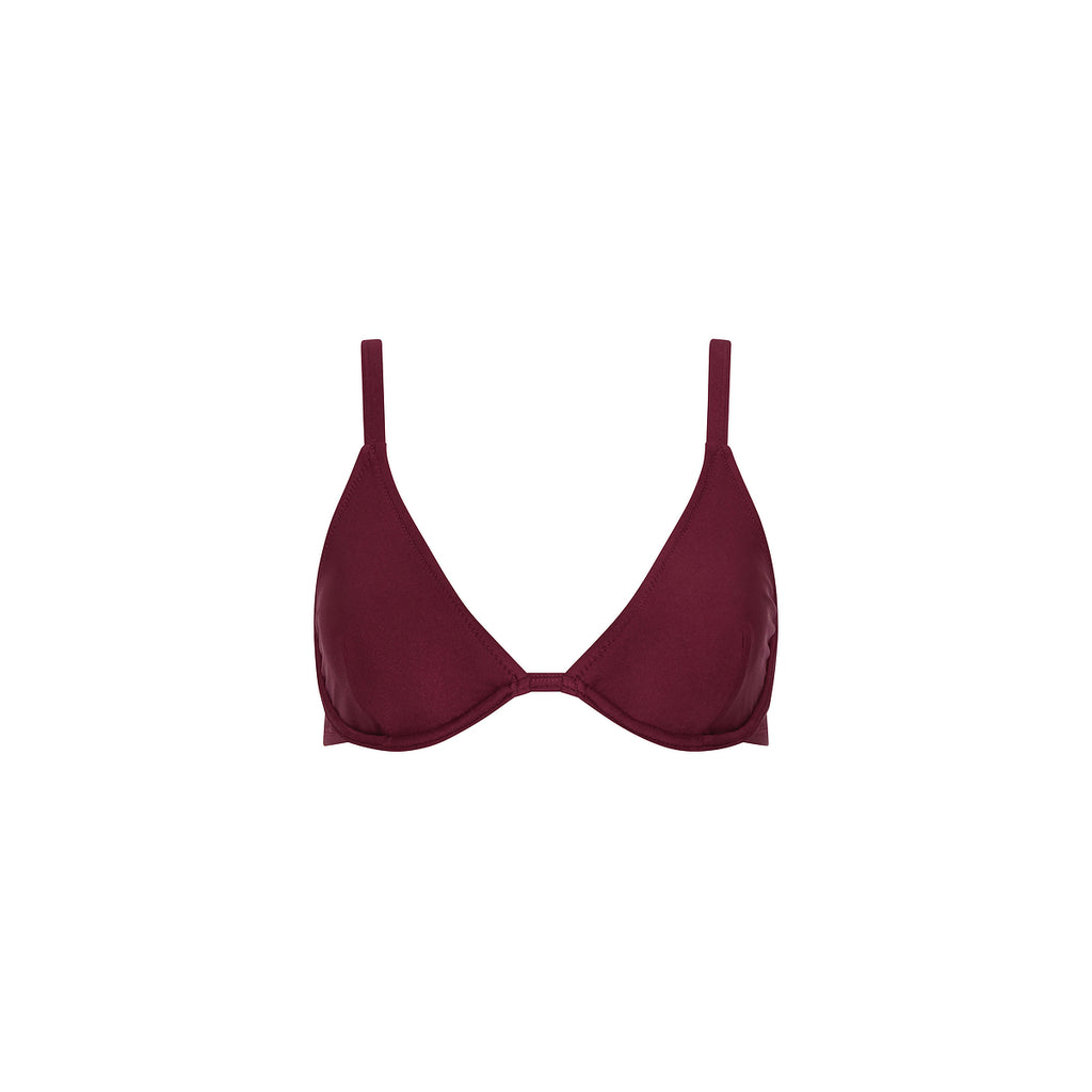 Underwire Triangle D+ Cup Bikini Top - Sangria