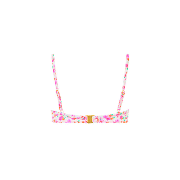 Double Ruffle Underwire Bikini Top - Flamingo Flora
