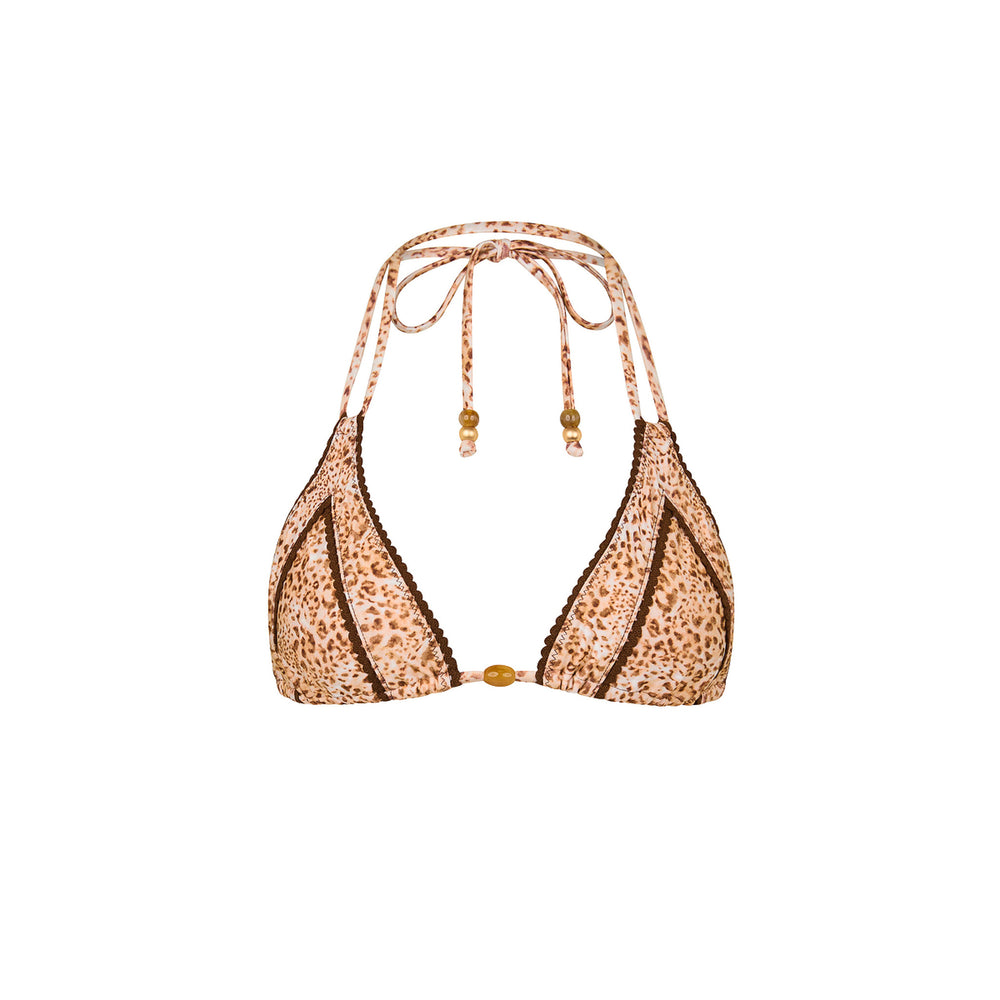 Decorative Panel Halter Bikini Top - Wild Skies