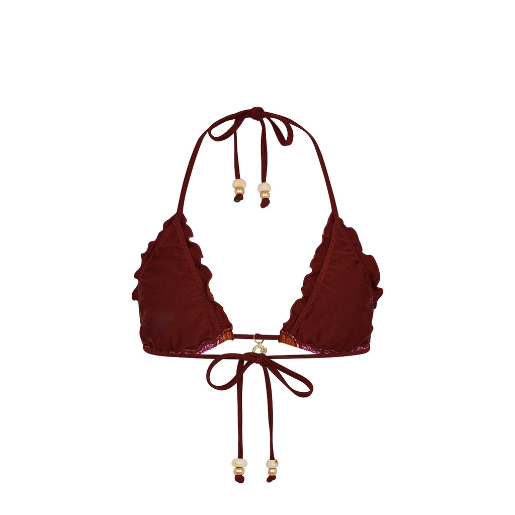 Lettuce Edge Bralette Bikini Top - Whiskey Waves