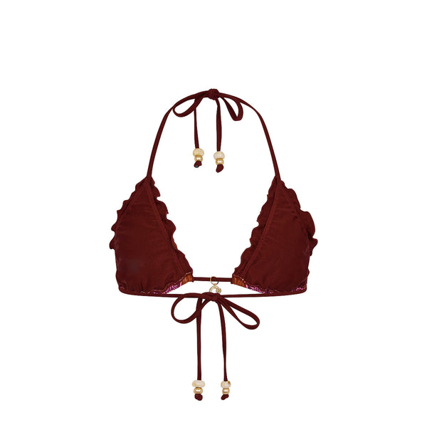 Lettuce Edge Bralette Bikini Top - Whiskey Waves