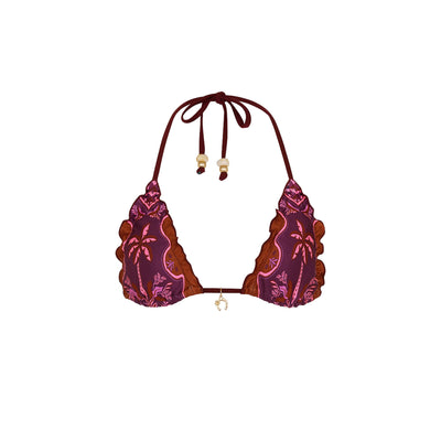 Lettuce Edge Bralette Bikini Top - Whiskey Waves