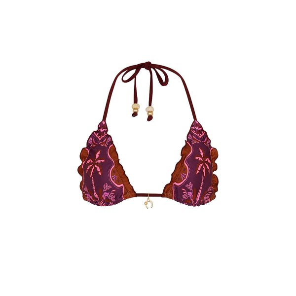 Lettuce Edge Bralette Bikini Top - Whiskey Waves