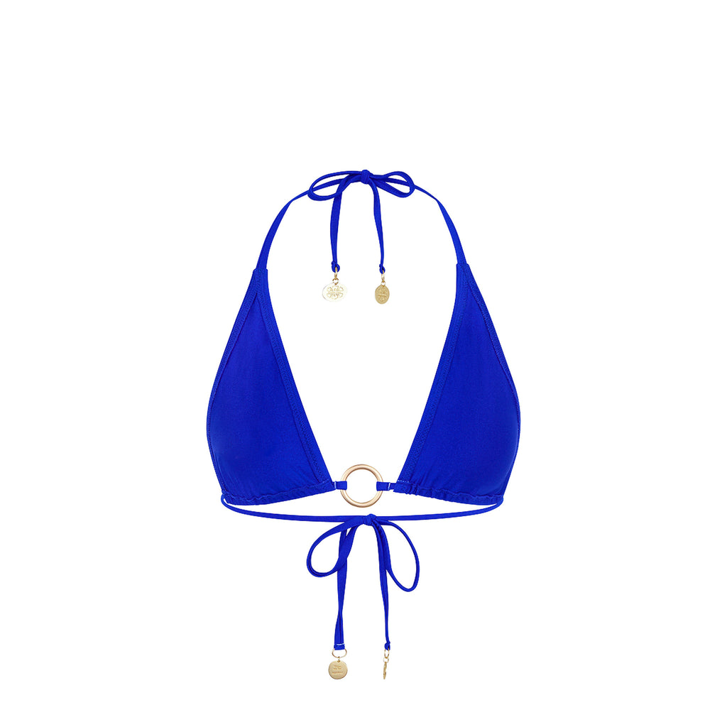 Ring Halter Bikini Top - Blue Lagoon