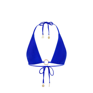 Ring Halter Bikini Top - Blue Lagoon