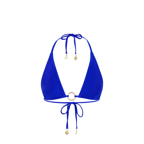 Ring Halter Bikini Top - Blue Lagoon