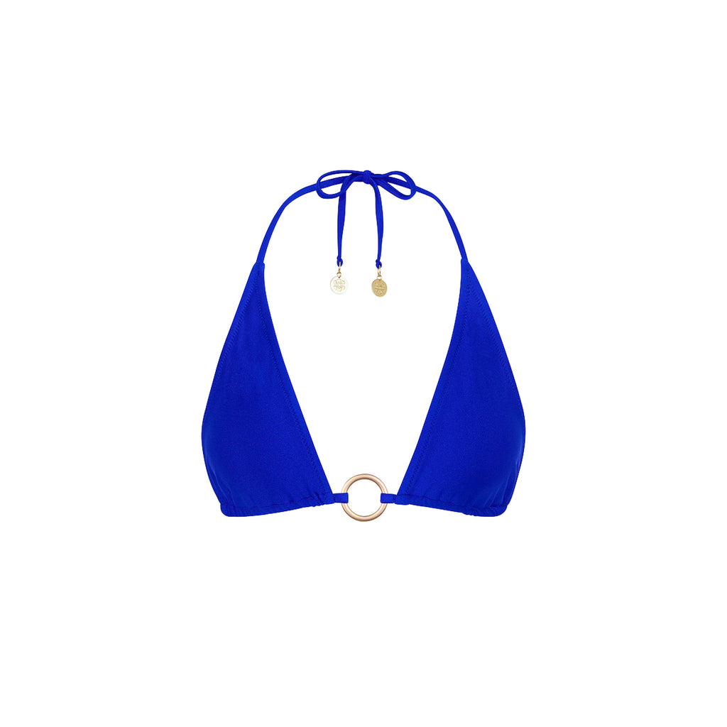 Ring Halter Bikini Top - Blue Lagoon