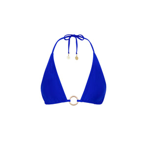 Ring Halter Bikini Top - Blue Lagoon