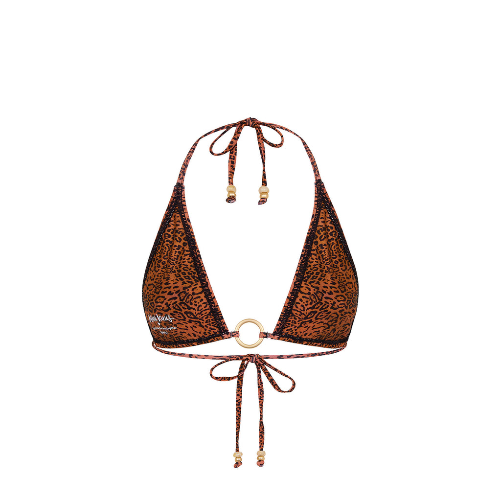 Ring Halter Bikini Top - Wild Rose