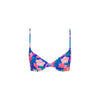 Slim Underwire Bra Bikini Top - Electric Palms