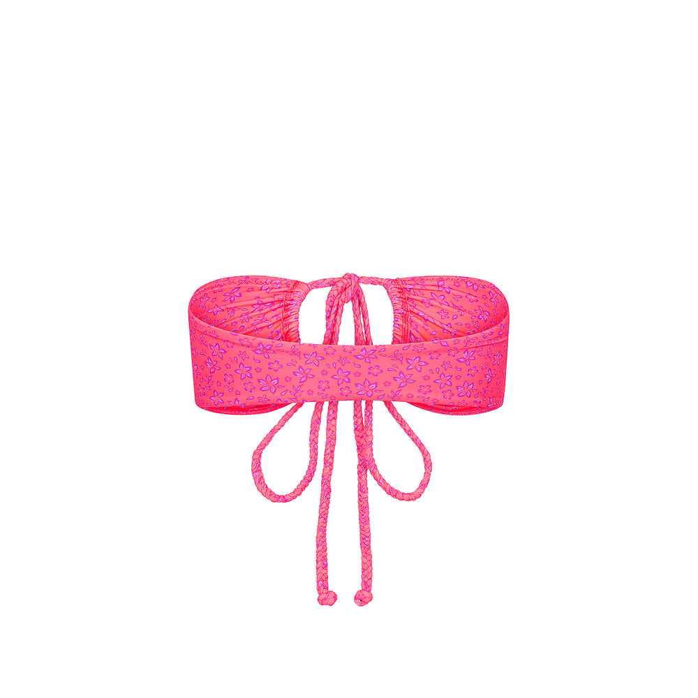 Braided Tie Bandeau Bikini Top - Kiss Me