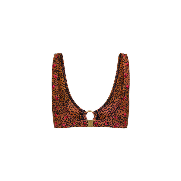 Ring Contour Crop Bikini Top - Wild Rose
