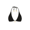 Shirred Triangle Bikini Top - Twilight Black