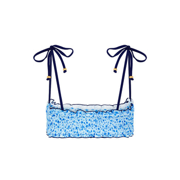 Lettuce Edge Halter Bikini Top - Dream Flower
