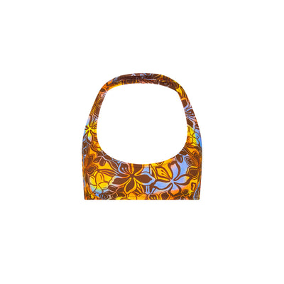 Slim Crop Halter Bikini Top - Frangipani Fizz