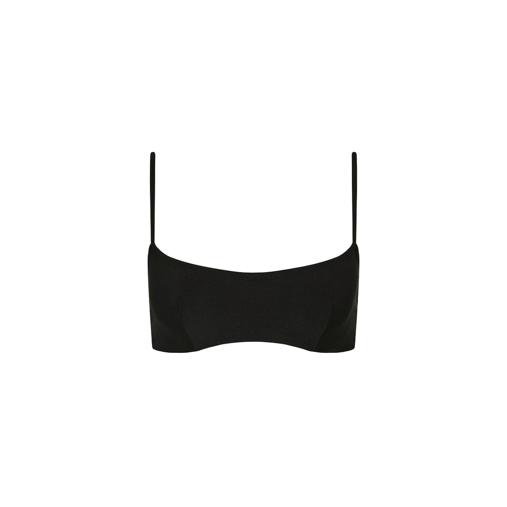 Invisible Underwire Crop Bikini Top - Twilight Black