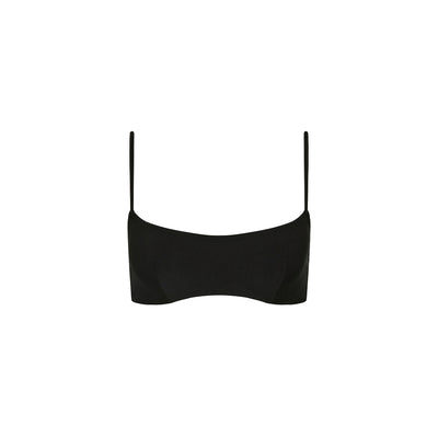 Invisible Underwire Crop Bikini Top - Twilight Black