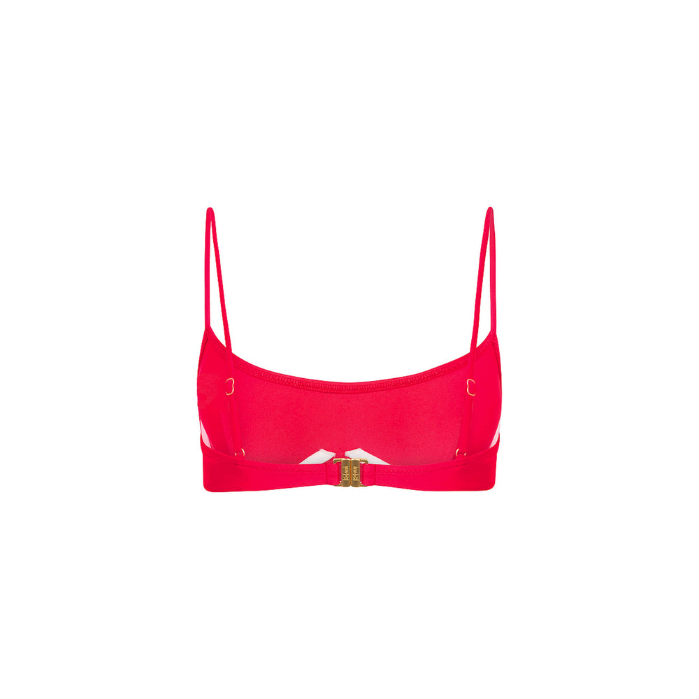 Invisible Underwire Crop Bikini Top - Cherry Crush