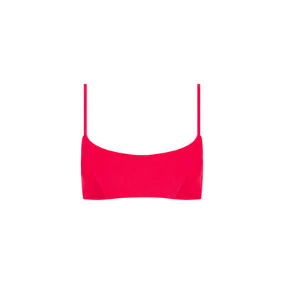 Invisible Underwire Crop Bikini Top - Cherry Crush