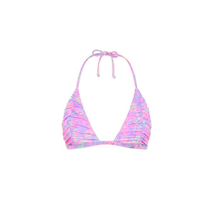 Gathered Stitch Bralette Bikini Top - Lilac Love