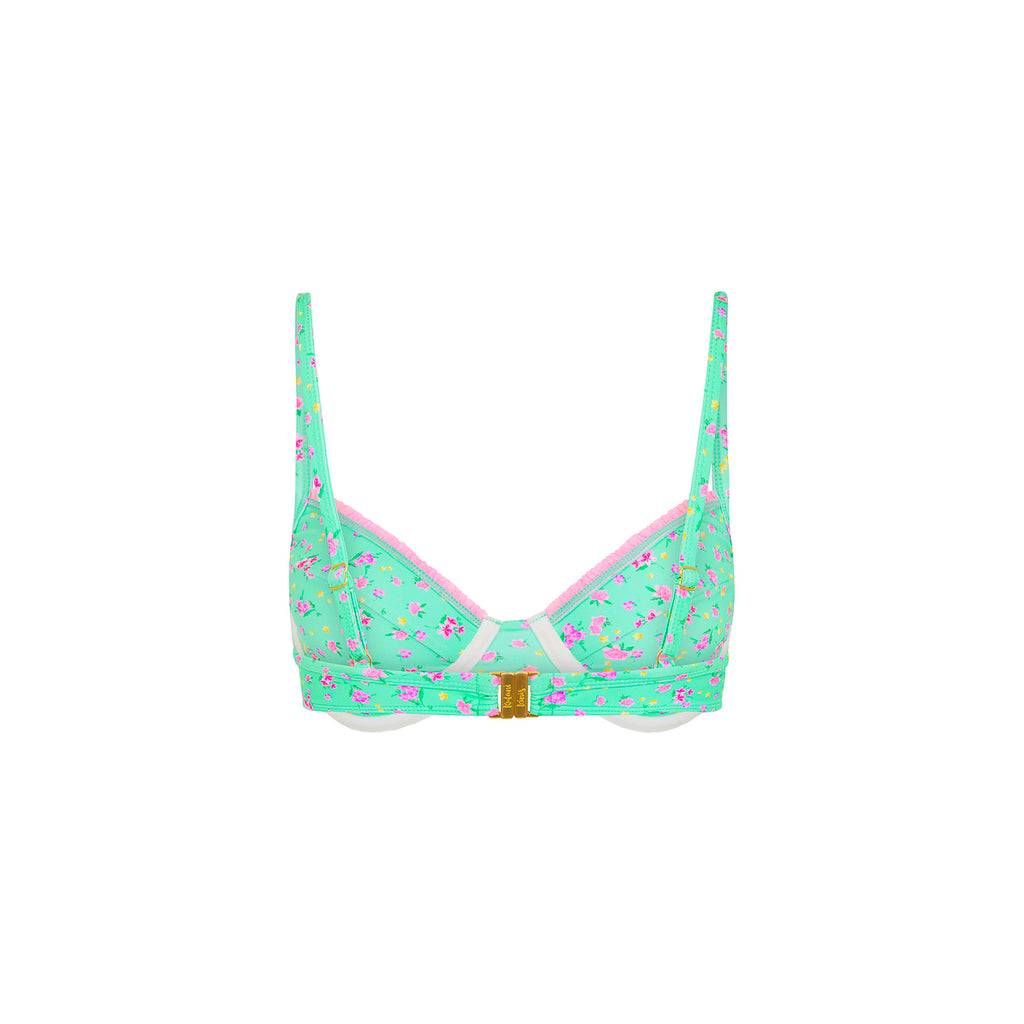 Decorative Ditzy Underwire Bikini Top - Mint Macaron