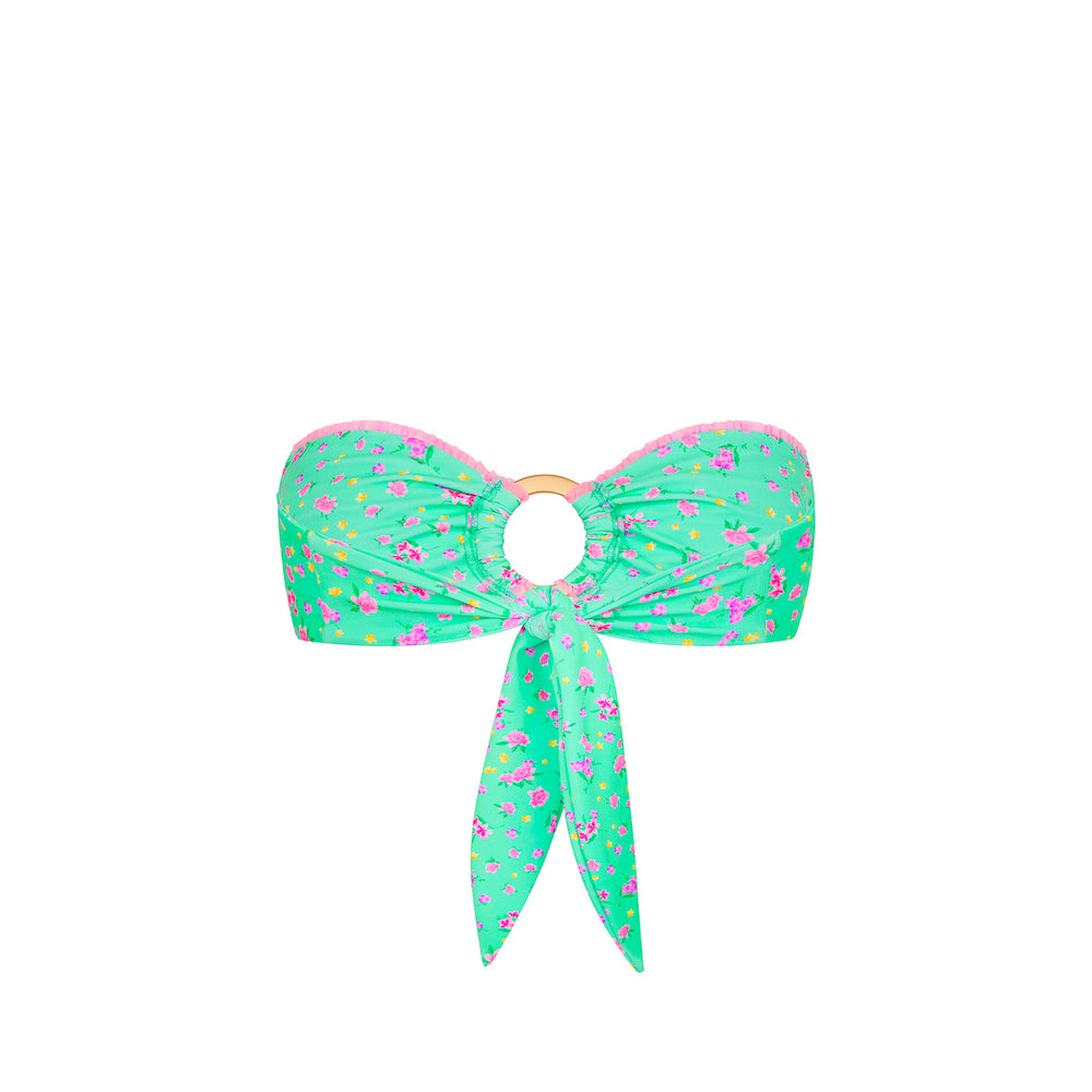 Decorative Strapless Bikini Top - Mint Macaron