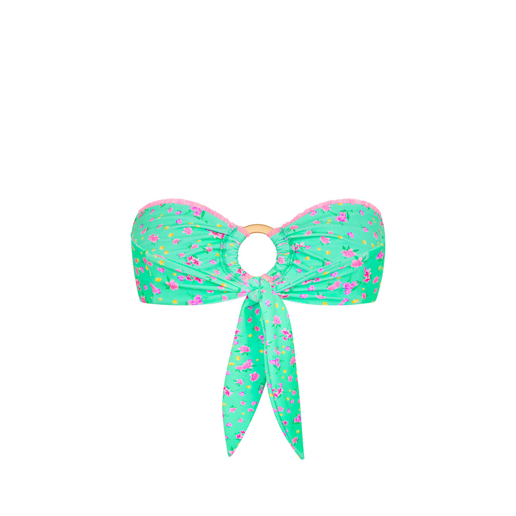 Decorative Strapless Bikini Top - Mint Macaron