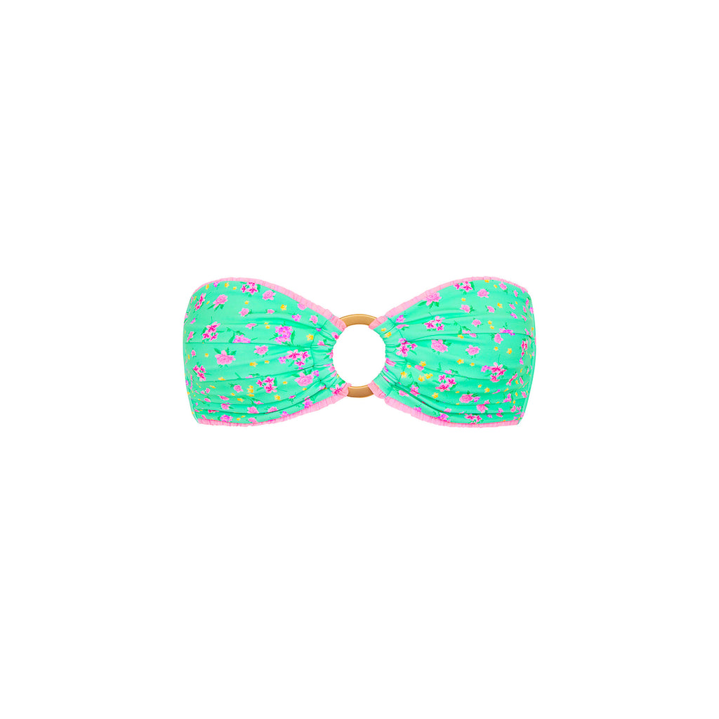 Decorative Strapless Bikini Top - Mint Macaron