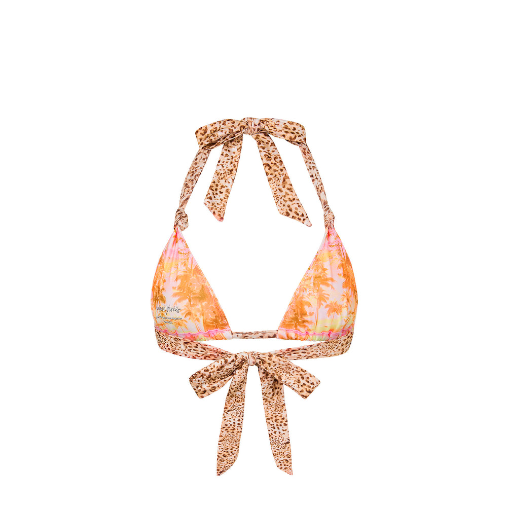 Soft Knot Halter Bikini Top - Wild Skies