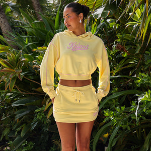 Terry Track Mini Skirt - Custard Cloud