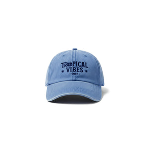 Denim Embroidered Cap - Tropical Vibes