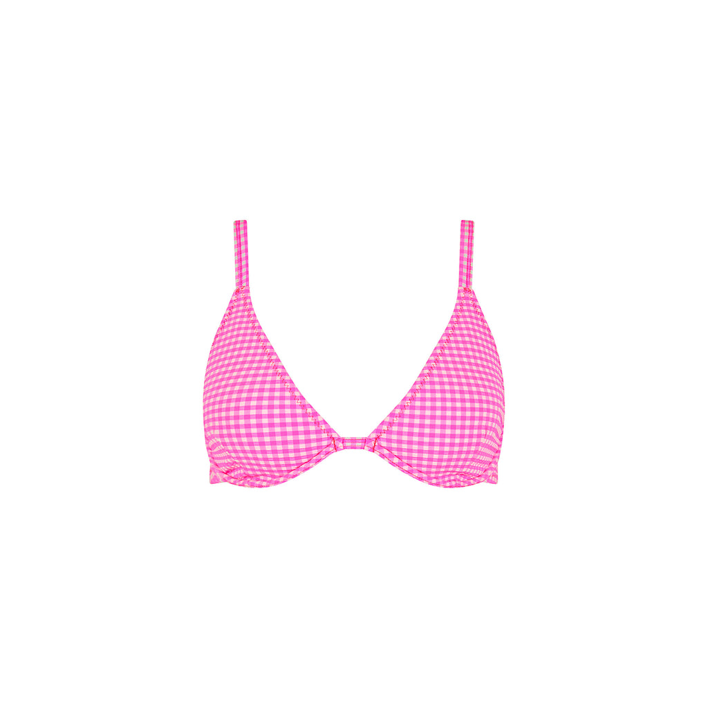 Underwire Triangle D+ Cup Bikini Top - Pink Diva