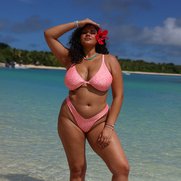 Underwire Triangle D+ Cup Bikini Top - Sherbet Shimmer