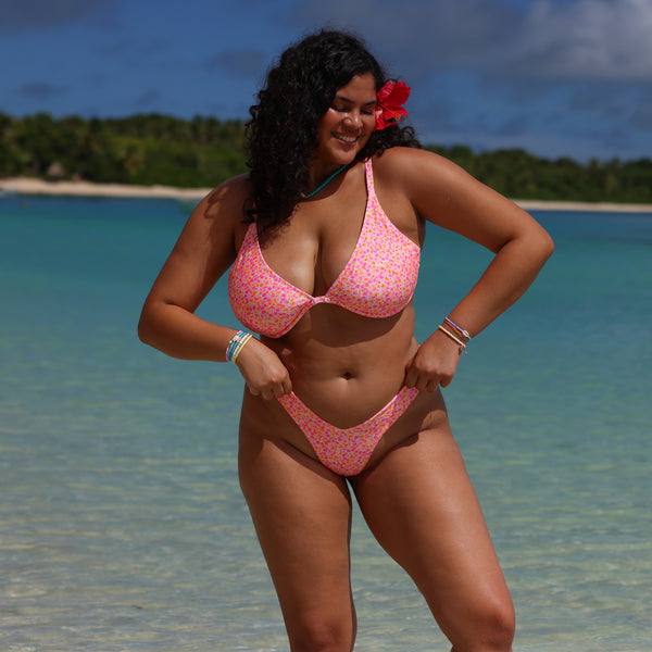 Underwire Triangle D+ Cup Bikini Top - Sherbet Shimmer