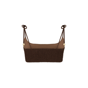 Simple Shirred Tie Crop - Coco