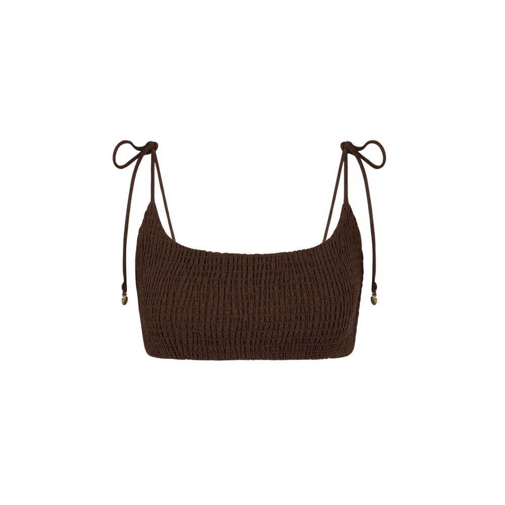Simple Shirred Tie Crop - Coco