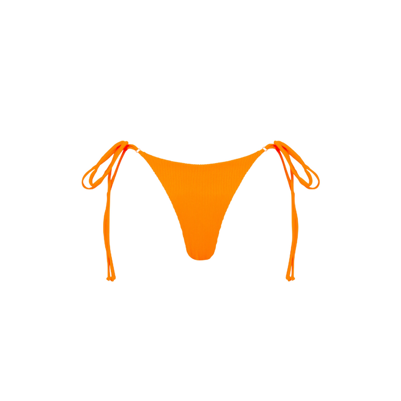 Thong Tie Side Bikini Bottom - Papaya Ribbed