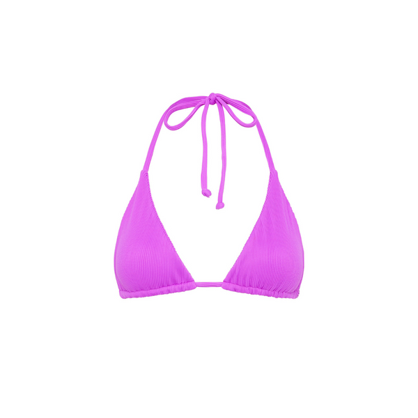 Slide Triangle Bikini Top - Electric Violet Ribbed